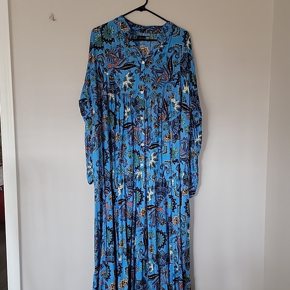 BOHEMIAN CHIC! Rowanzo Paisley Tiered Maxi Dress medium